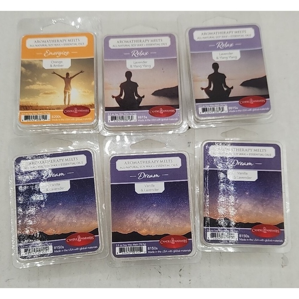 Candle Wax Warmers Aromatherapy Melts -Lot Of 6 (2.5 oz) Dream, Relax, Melts